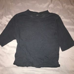 High Neck Black (S) Crop Top